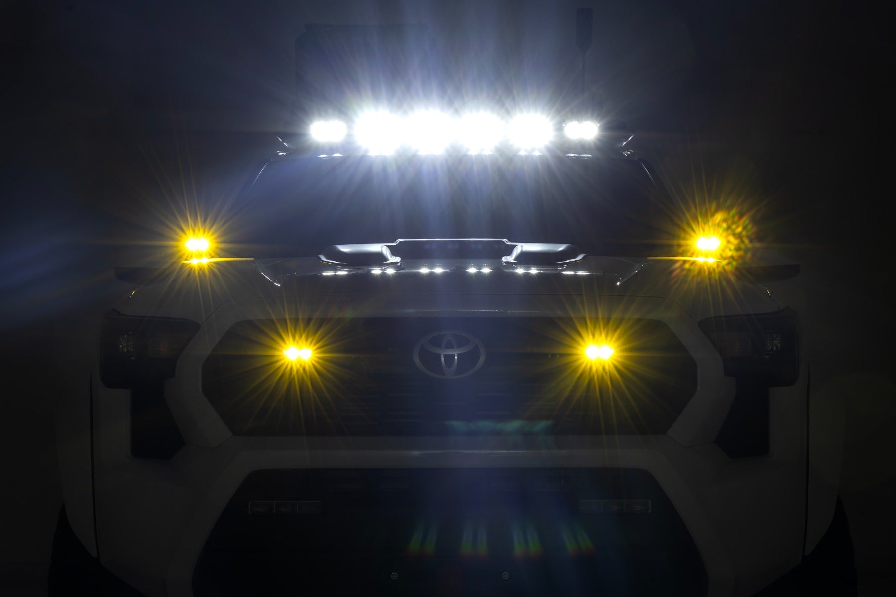 Rough Country 3x1.75" Black Series | Yellow | LED Slim Aux | SAE Fog | Flush Mount | Pair 70909