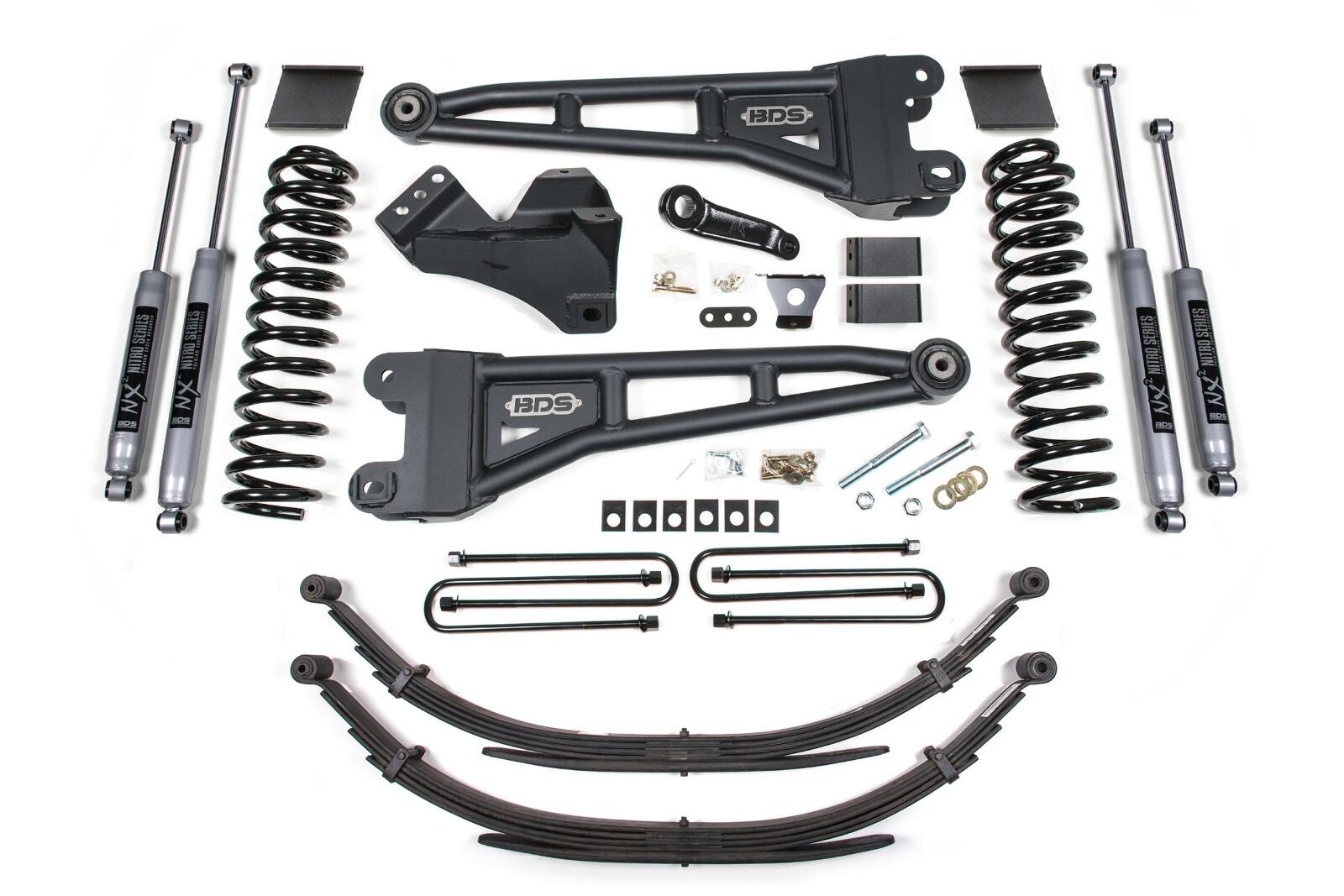 2011-2016 Ford F250/F350 6" Radius Arm Lift Kit, 3.5" Rear Factory Lift Block, Diesel - NX2 Front, NX2 Rear