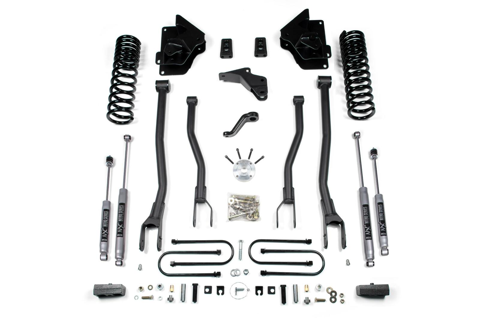 2013-2018 Ram 3500 4" 4-Link Suspension Lift, 2" Rear, Block, Diesel - Fox 2.5 PES R/R Front, Fox 2.5 PES P/B Rear
