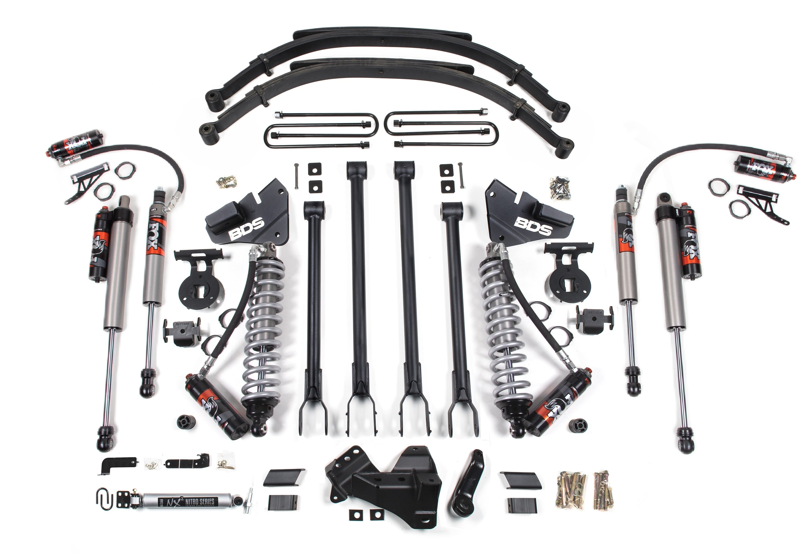 4 Inch Lift Kit w/ 4-Link | FOX 2.5 Performance Elite Coil-Over Conversion | Ford F250/F350 Super Duty (17-19) 4WD | Diesel -3