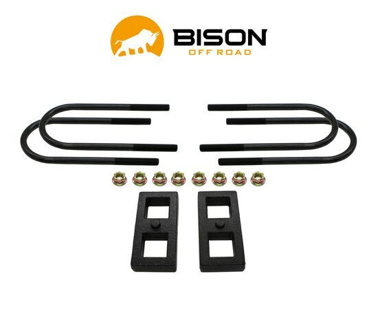 Bison Off Road 1'' Cast Rear Block Kit GM Silverado/Sierra 2500/3500 HD Style W/Overloads 11-24
