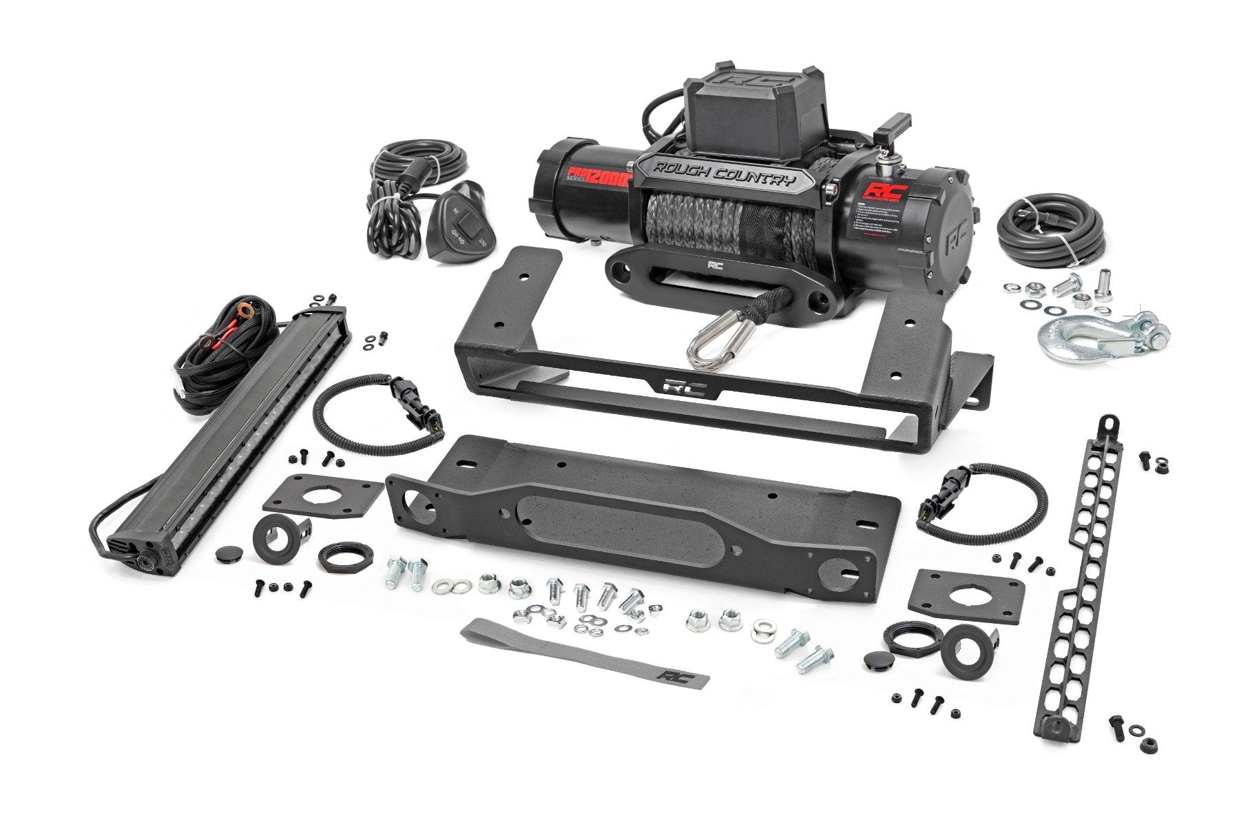 Winch Mount 12000S 20" Black Single Row LED Ford Bronco 21-22 51098