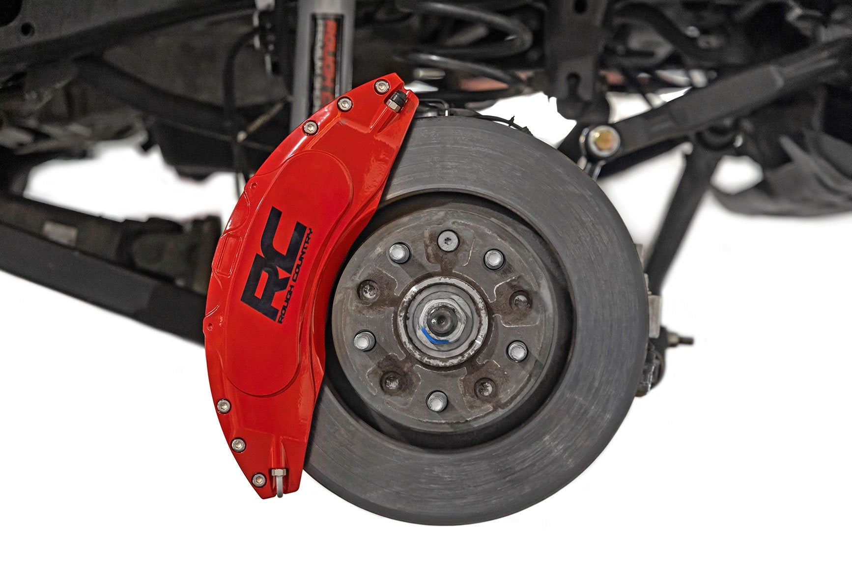 Rough Country Caliper Covers Rear Red Non-Sport for Jeep Gladiator JT 20-24/Wrangler JL 18-24 711422