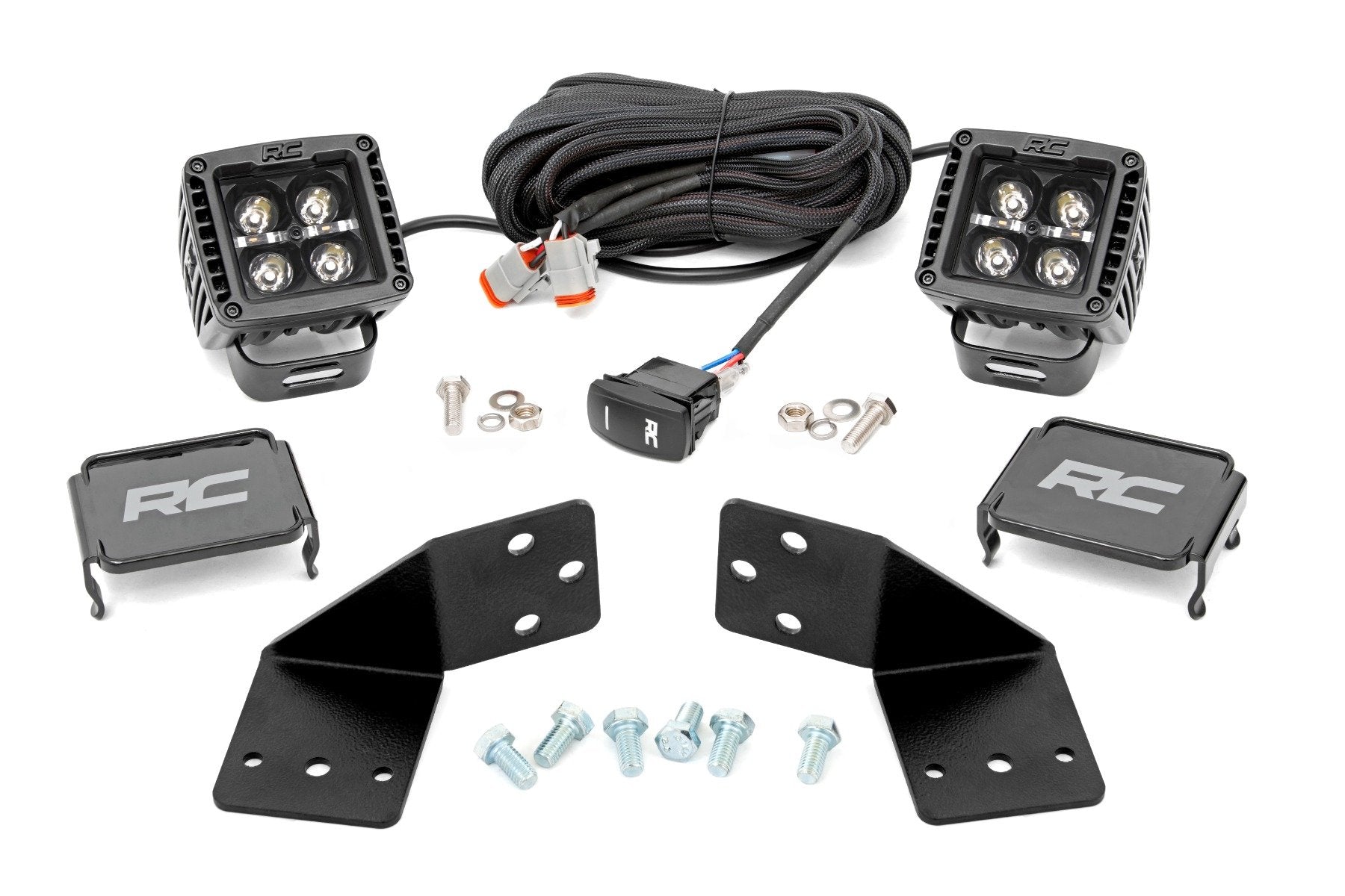 Rough Country LED Lights Rear Mount 2" Black Pair White DRL CFMOTO UFORCE 1000 96111