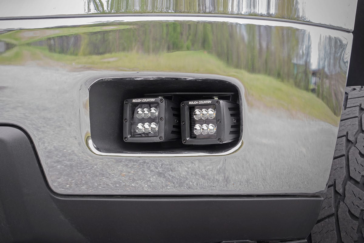 Rough Country Chevrolet LED Fog Light Kit BLK Ser w/White DRL 11-14 Silverado HD 70628DRL