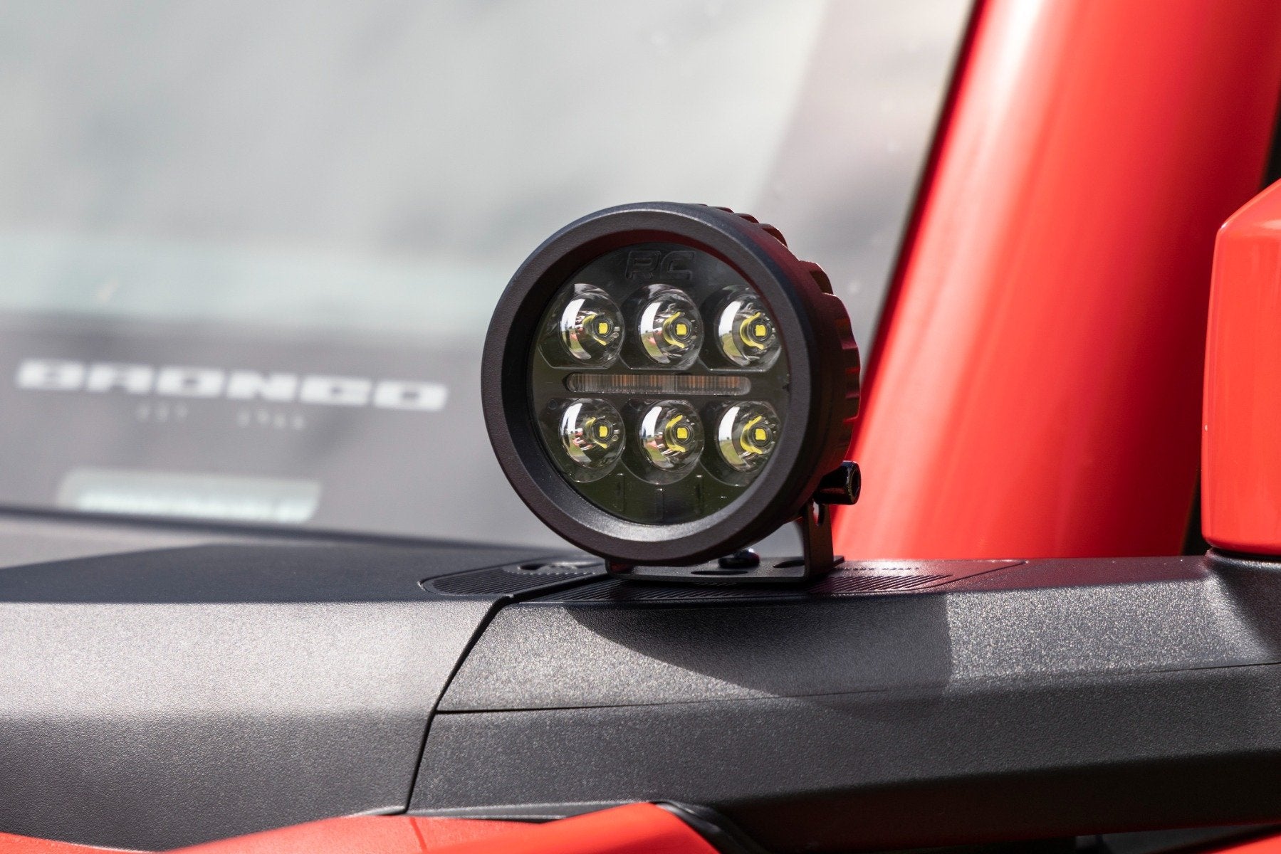 Rough Country LED Light Ditch Mount 3.5" Black Round Pair Ford Bronco 21-22 71078