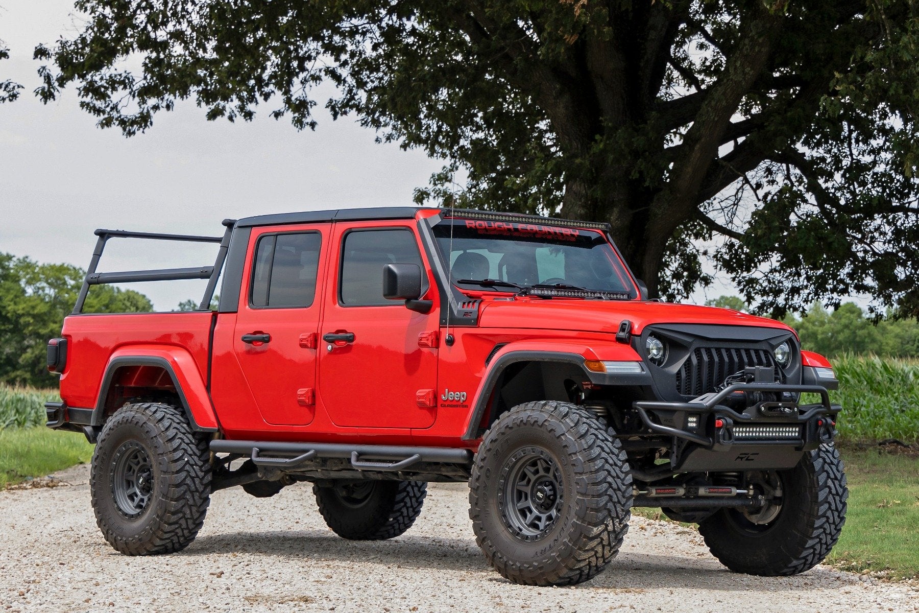 Rough Country Nerf Steps | Cab Length | Crew Cab | for Jeep Gladiator JT 20-24 RCJ1980TB