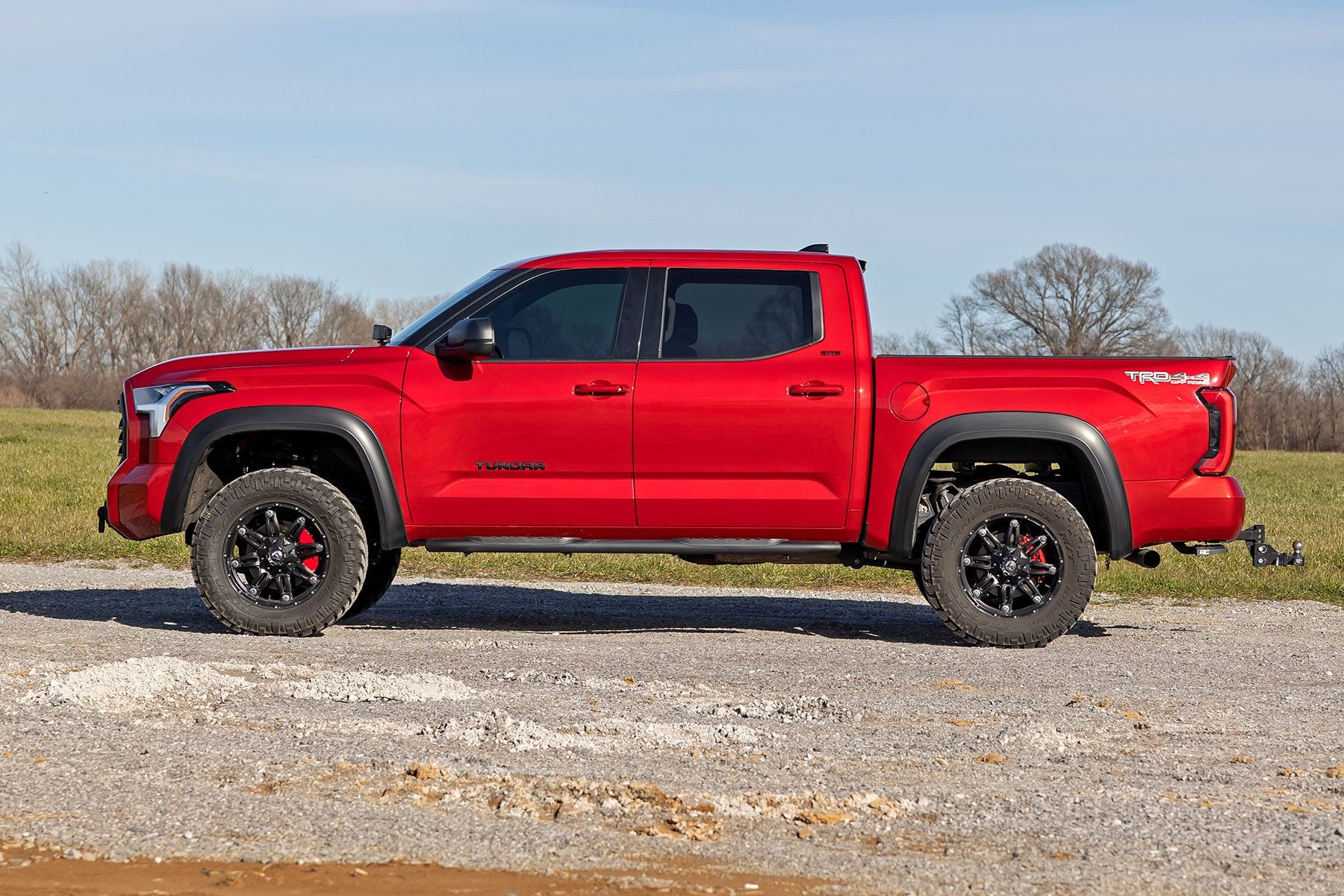 Rough Country Caliper Covers Red for Toyota Tundra Front & Rear 2022-2025