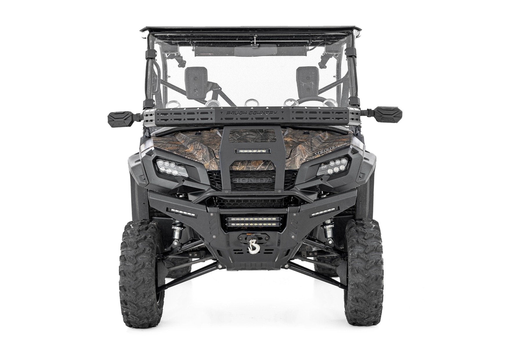 Rough Country Front Cargo Rack Black LED 6" Light Honda Pioneer 16-21 92059