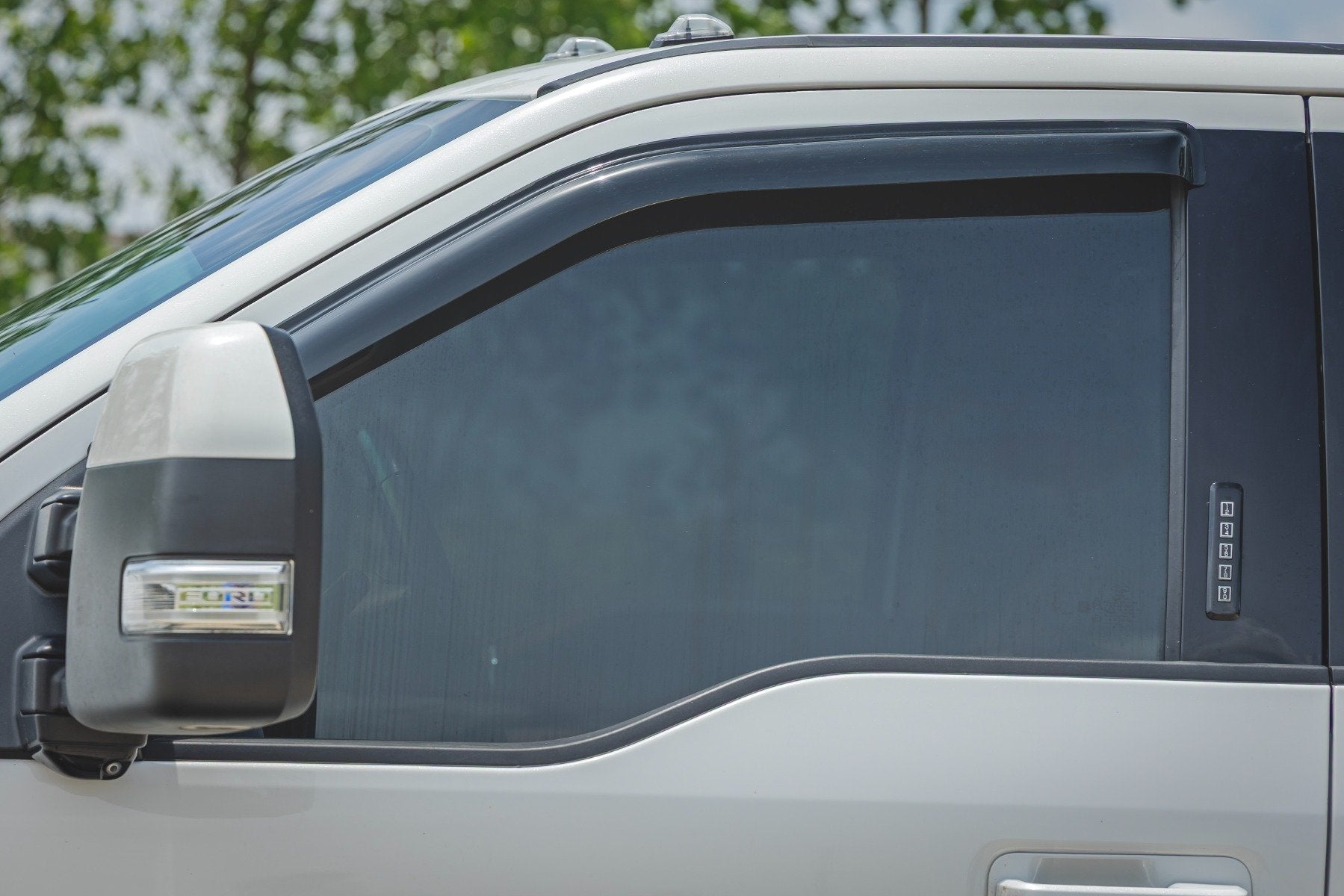 Rough Country Side Window Deflectors | Tape On Rain Guard | for Ford F-150 (17-25)/F-250 (15-26)