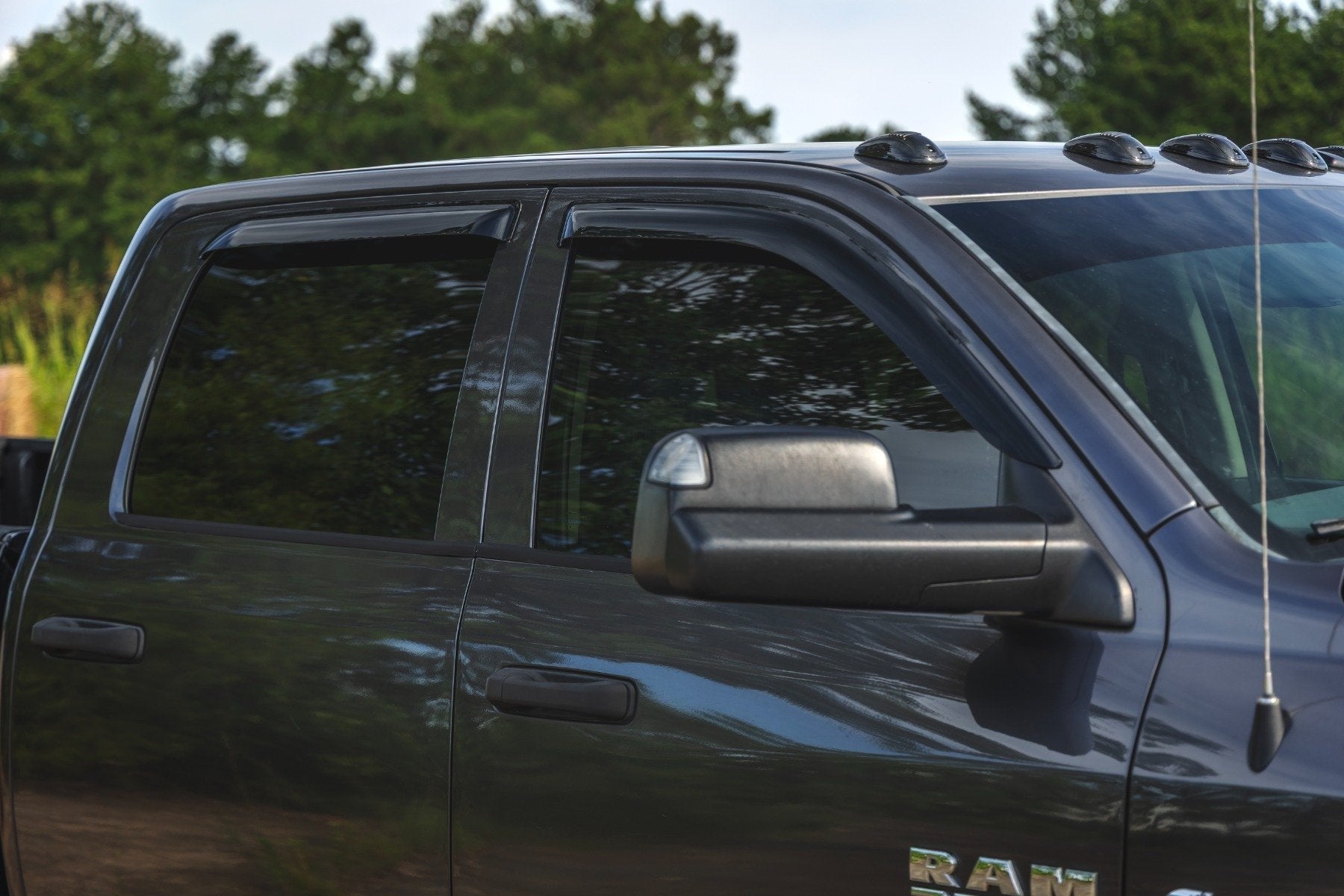 Rough Country Side Window Deflectors | Tape On Rain Guard | for Ram 1500 (09-18)/2500 (10-26)