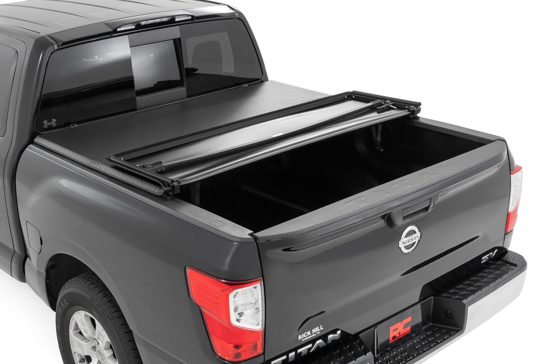 Rough Country Soft Tri-Fold Bed Cover | 5'7" Bed | for Nissan Titan 2017-2024 41816555A