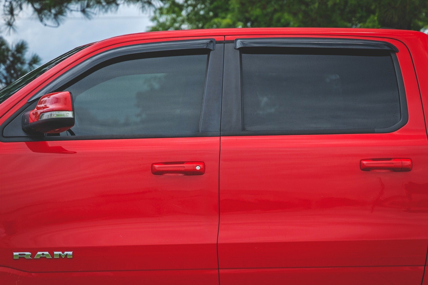 Rough Country Side Window Deflectors | Tape On Rain Guard | for Ram 1500 (19-26)/1500 TRX (21-24)