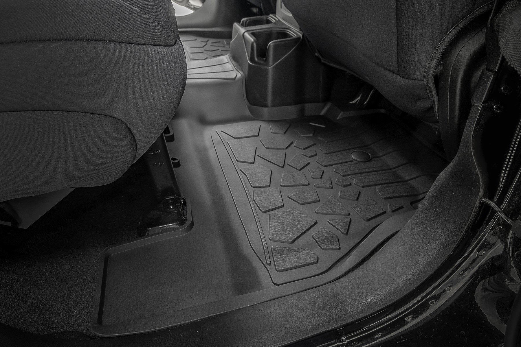 Rough Country Flex-Fit Floor Mats FR & RR 4Dr for Jeep Wrangler Unlimited 18-24 FF-60112