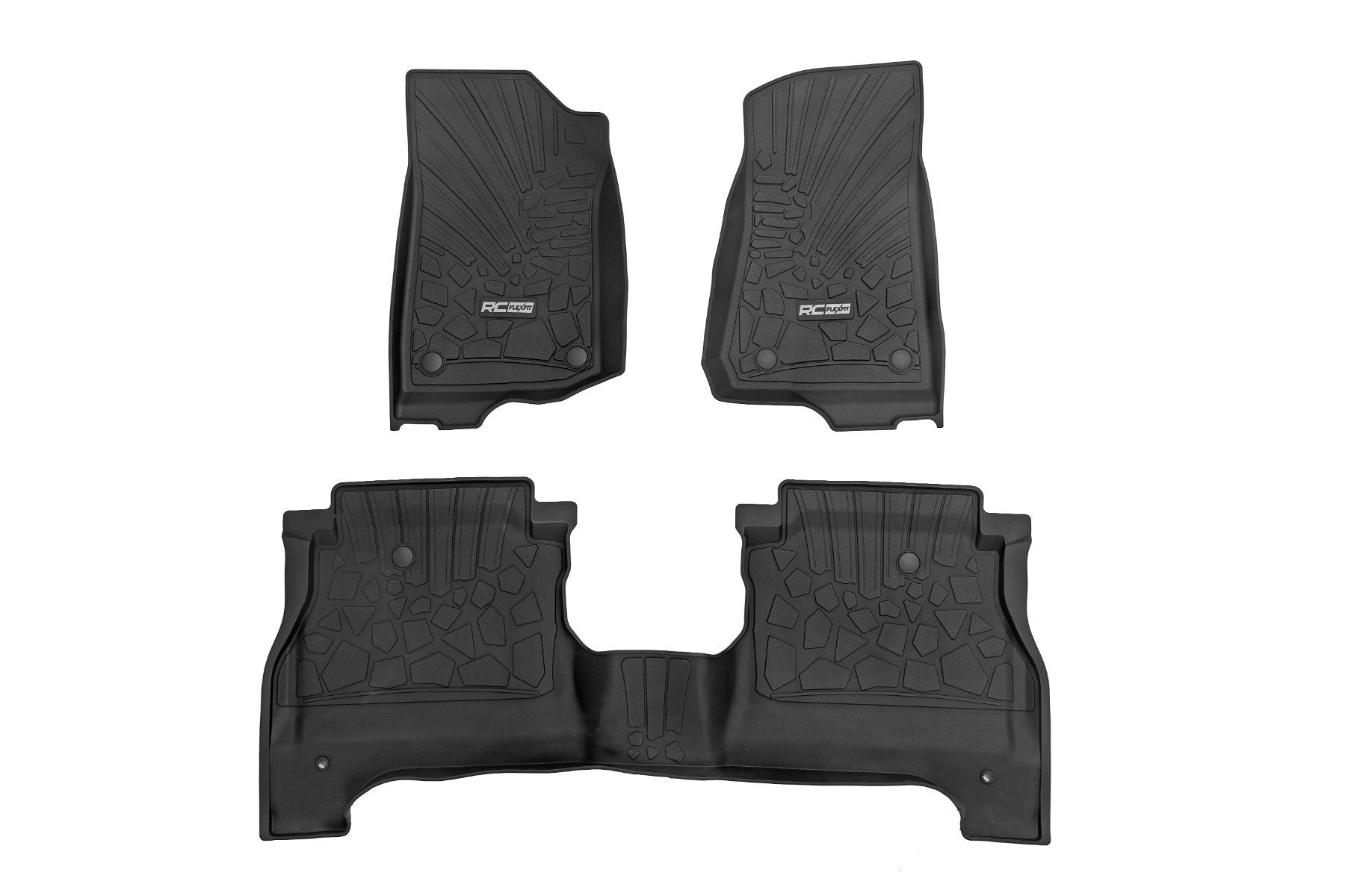 Rough Country Flex-Fit Floor Mats | FR & RR | RR Lockable | for Jeep Gladiator JT 4WD (20-25) FF-61501