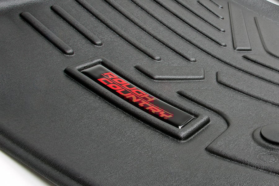 Rough Country Floor Mats | FR & RR | Over Hump | for Ford F-150 (15-25)/F-150 Lightning (22-25)/Raptor (17-25)