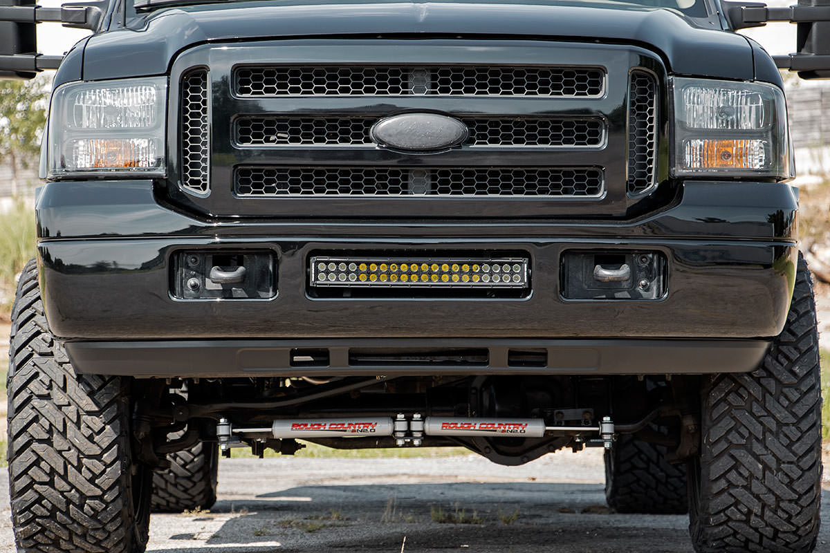 Rough Country Ford 20in LED Bumper Kit Chrome w/White DRL 05-07 F-250/350 70664DRL