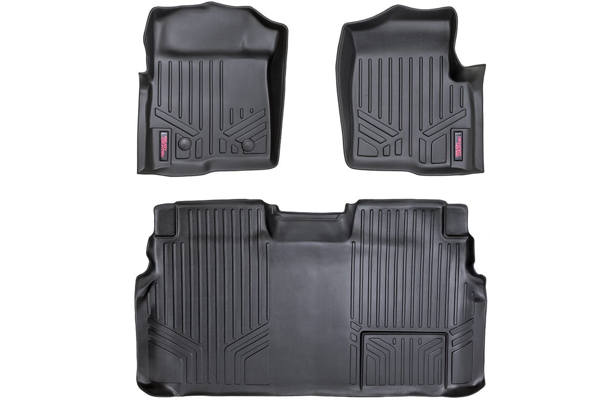 Rough Country Heavy Duty Floor Mats Frt/Rear-11-14 for Ford F-150 SuperCrew Cab M-51112