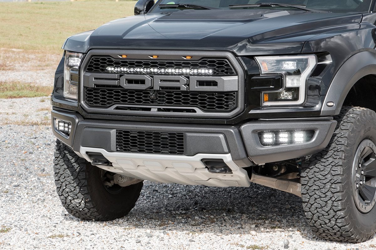 Rough Country Ford 30in LED Hidden Grille Kit w/Black DRL 17-20 F-150 Raptor 70701BLDRL