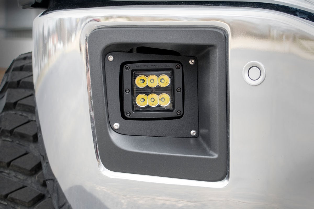 Rough Country GMC 2-inch Cree LED Fog Light Kit Black Series 14-15 Sierra 1500 70689