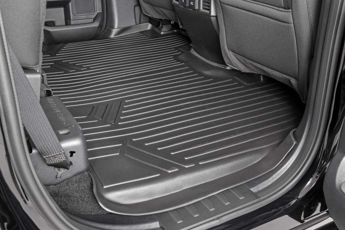 Rough Country Floor Mats | FR & RR | Over Hump | for Ford F-150 (15-25)/F-150 Lightning (22-25)/Raptor (17-25) M-51153