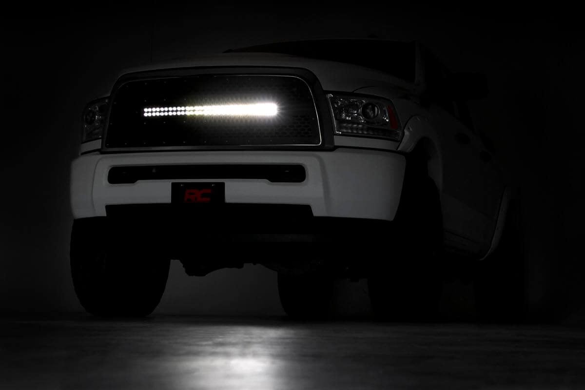 Rough Country Dodge Mesh Grille w/30in Dual Row Black Series LED 13-18 RAM F 70152