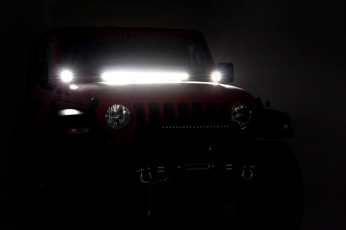 Rough Country 30" LED Hood Kit 18-23 Wrangler JL, 20-23 Gladiator JT BLK-Ser 70054