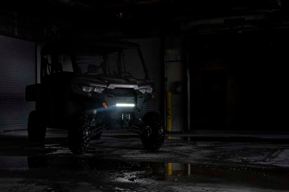 Rough Country Black Series LED Light Bar Amber DRL 12 Inch Single Row 70712BLDRLA