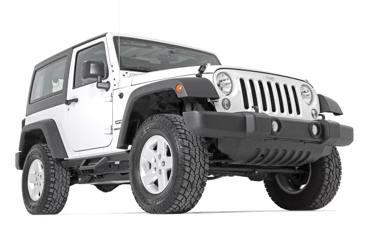 Rough Country Jeep Contoured Drop Steps 07-18 Wrangler JK 2-Door - 90763