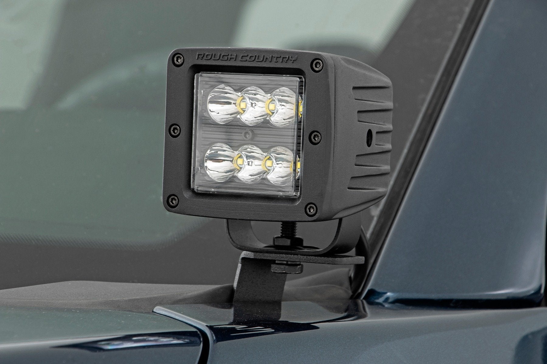 Rough Country Ford 2" LED Lower Windshield Ditch Kit w/Amber DRL 15-21 F-150 71032