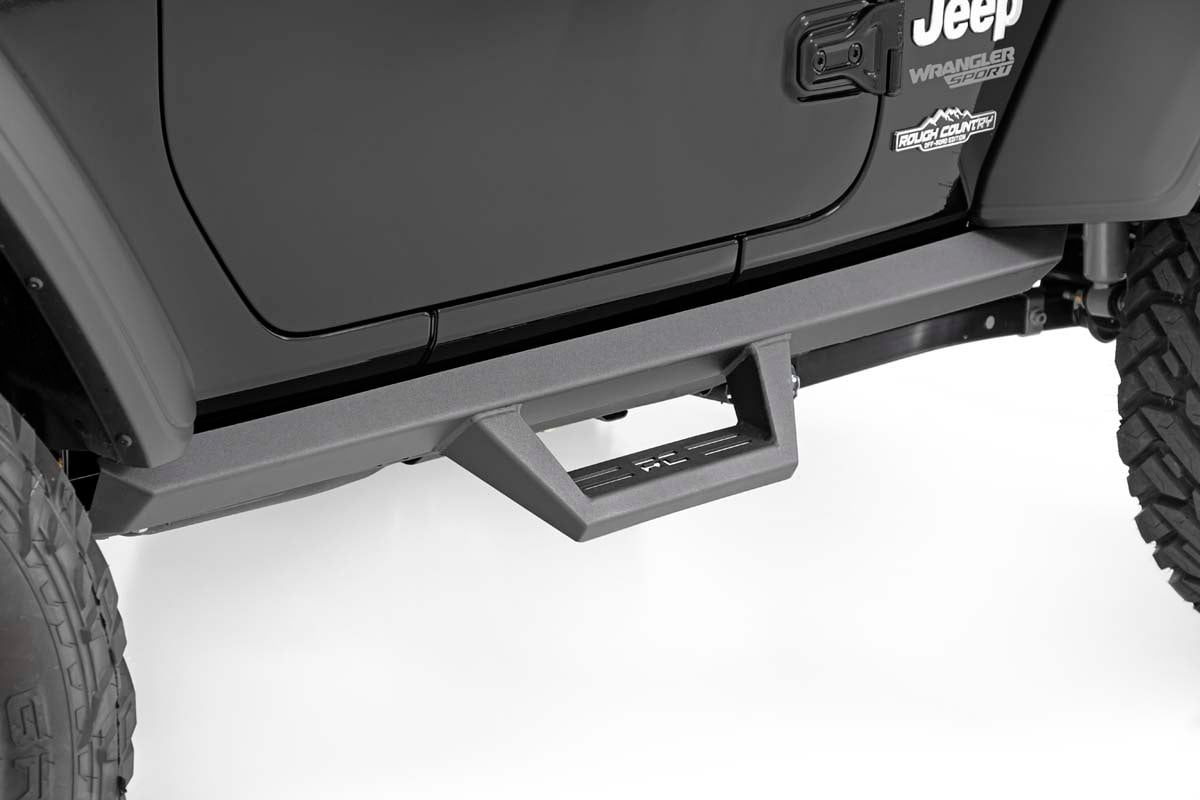 Rough Country Jeep Contoured Drop Steps 18-22 Wrangler JL 2-Door - 90761