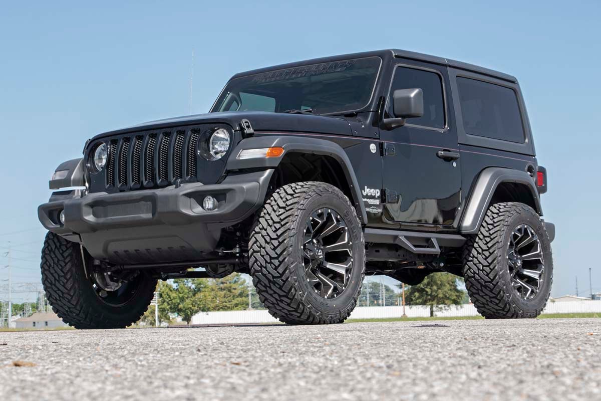 Rough Country Jeep Contoured Drop Steps 18-22 Wrangler JL 2-Door - 90761