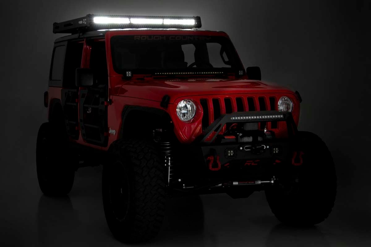 Rough Country Jeep Roof Rack System w/Black-Series LED Lights 18-20 JL 10622
