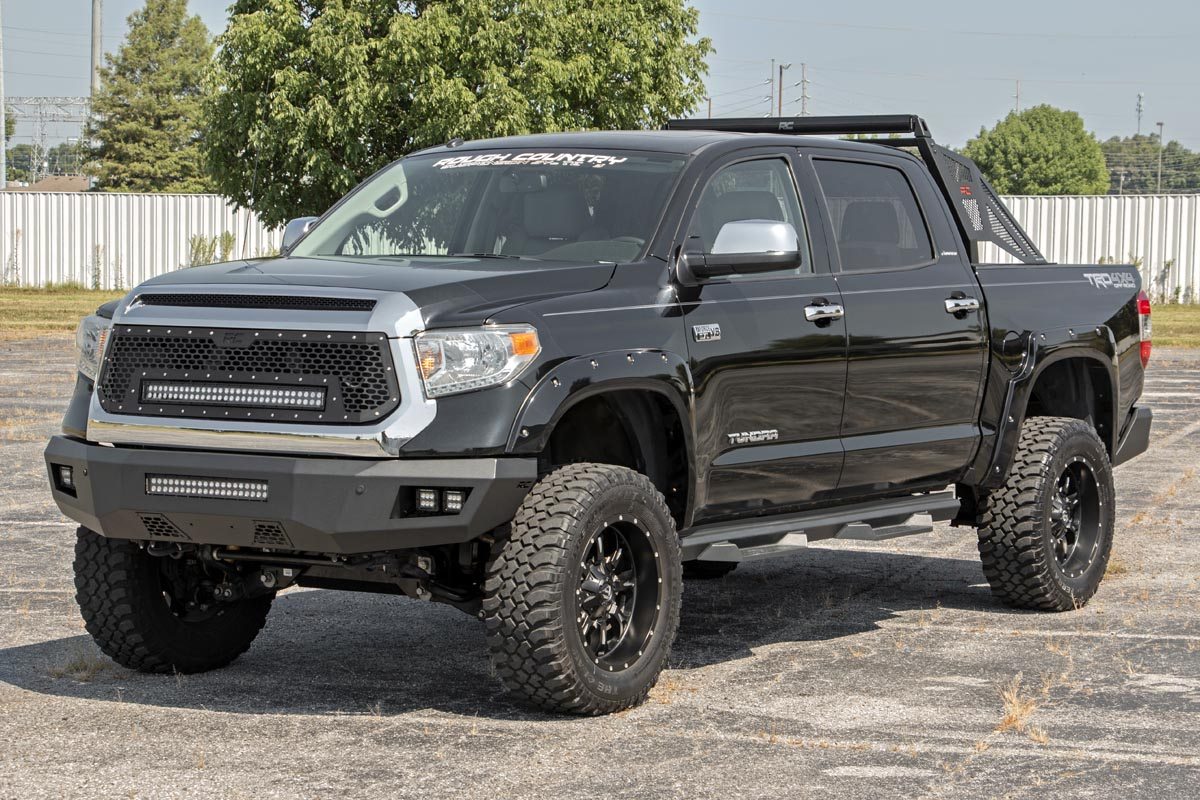 Rough Country Mesh Grille w/30in Dual Row BLK Ser LED w/Amber 14-17 Tundra 70224