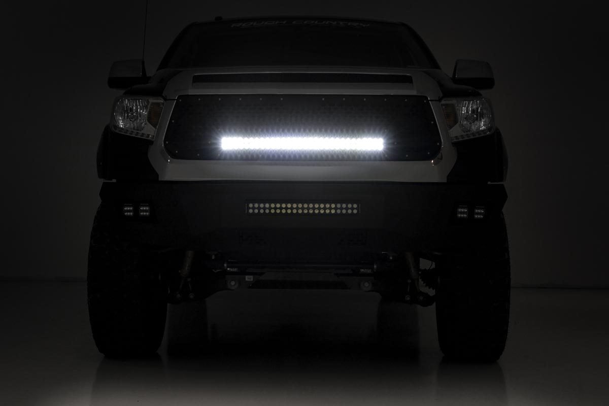 Rough Country Mesh Grille w/30in Dual Row Black Series LED 14-17 Tundra 70226