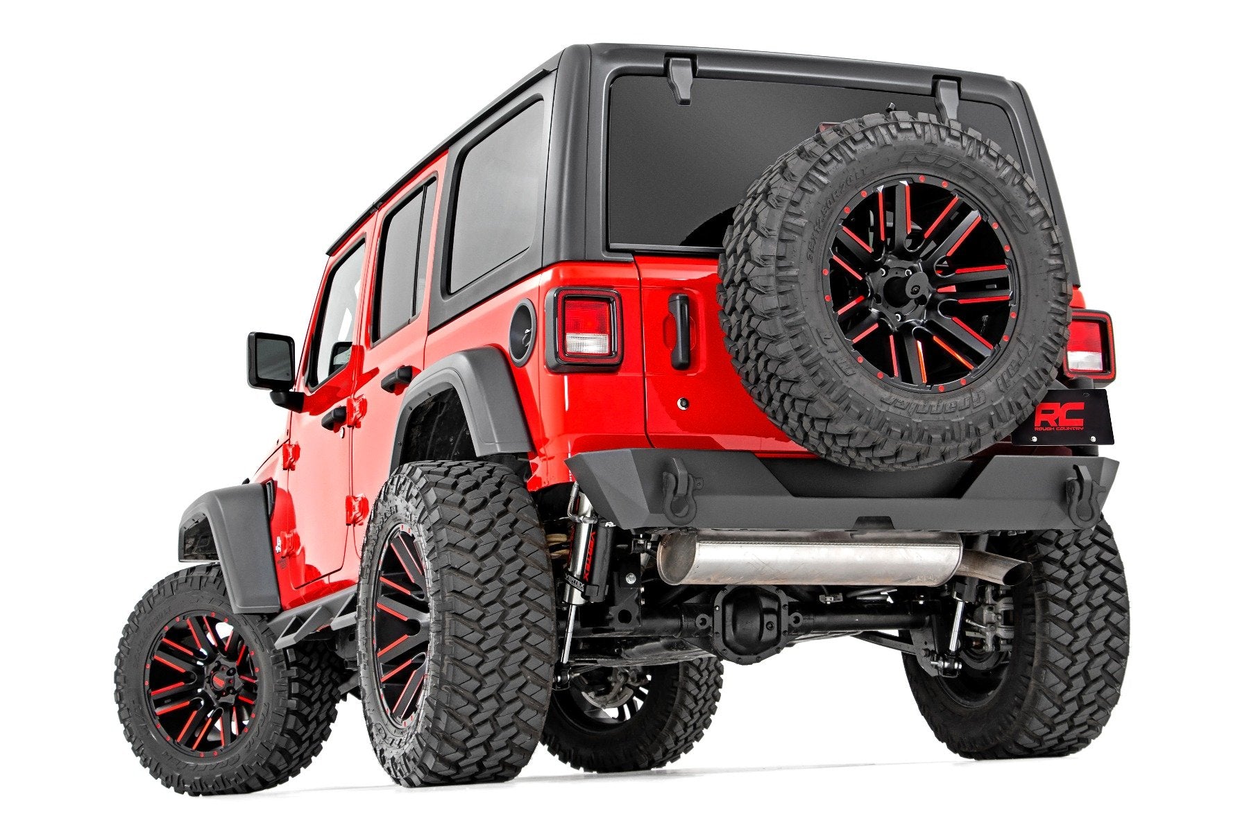 Rough Country Jeep Rear Trail Bumper w/Tire Carrier 18-20 Wrangler JL 10598