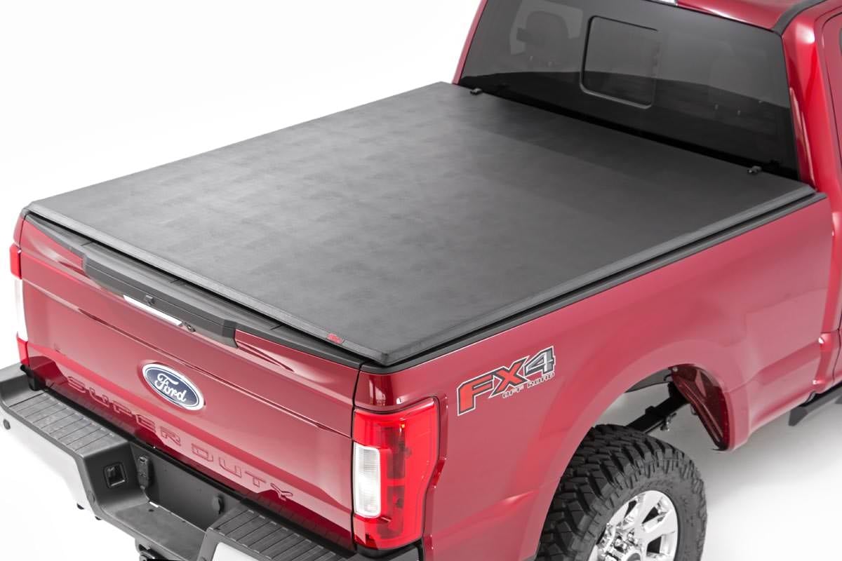 Rough Country Soft Tri-Fold 6'10" Bed Cover for Ford F250/F350 SuperDuty 17-25 41517650A