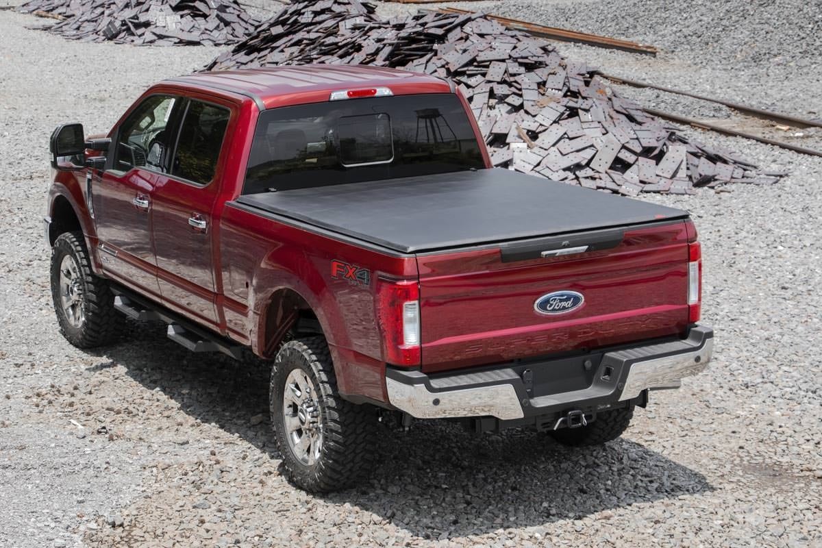 Rough Country Soft Tri-Fold 6'10" Bed Cover for Ford F250/F350 SuperDuty 17-25 41517650A