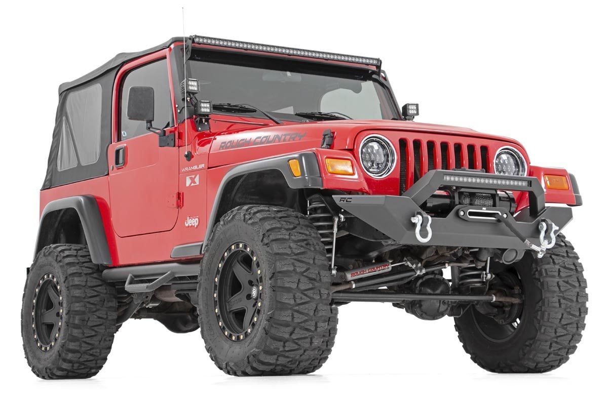Rough Country Full Width Front LED Winch Bumper fits Jeep 87-06 Wrangler YJ/TJ 10595