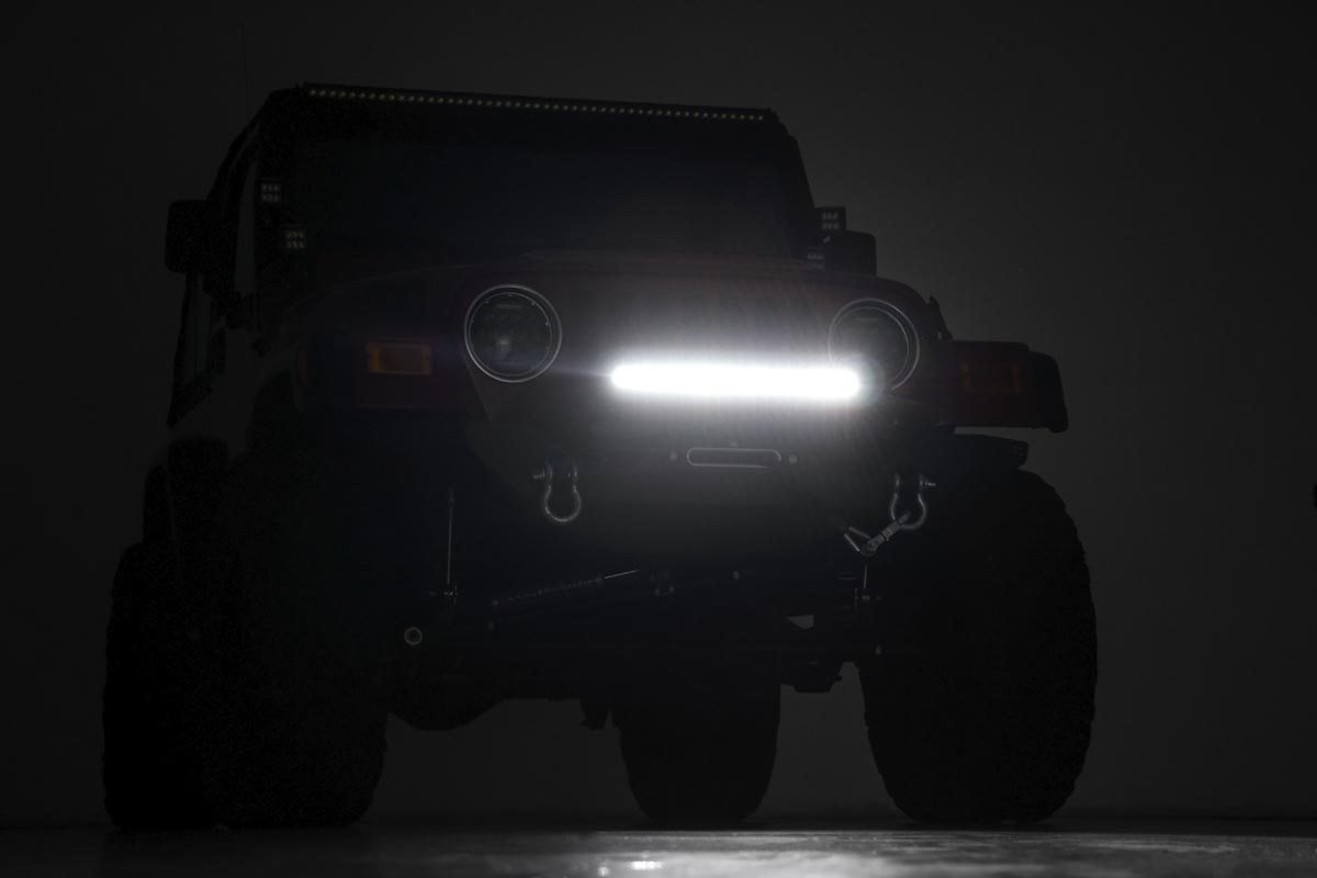Rough Country Full Width Front LED Winch Bumper fits Jeep 87-06 Wrangler YJ/TJ 10595