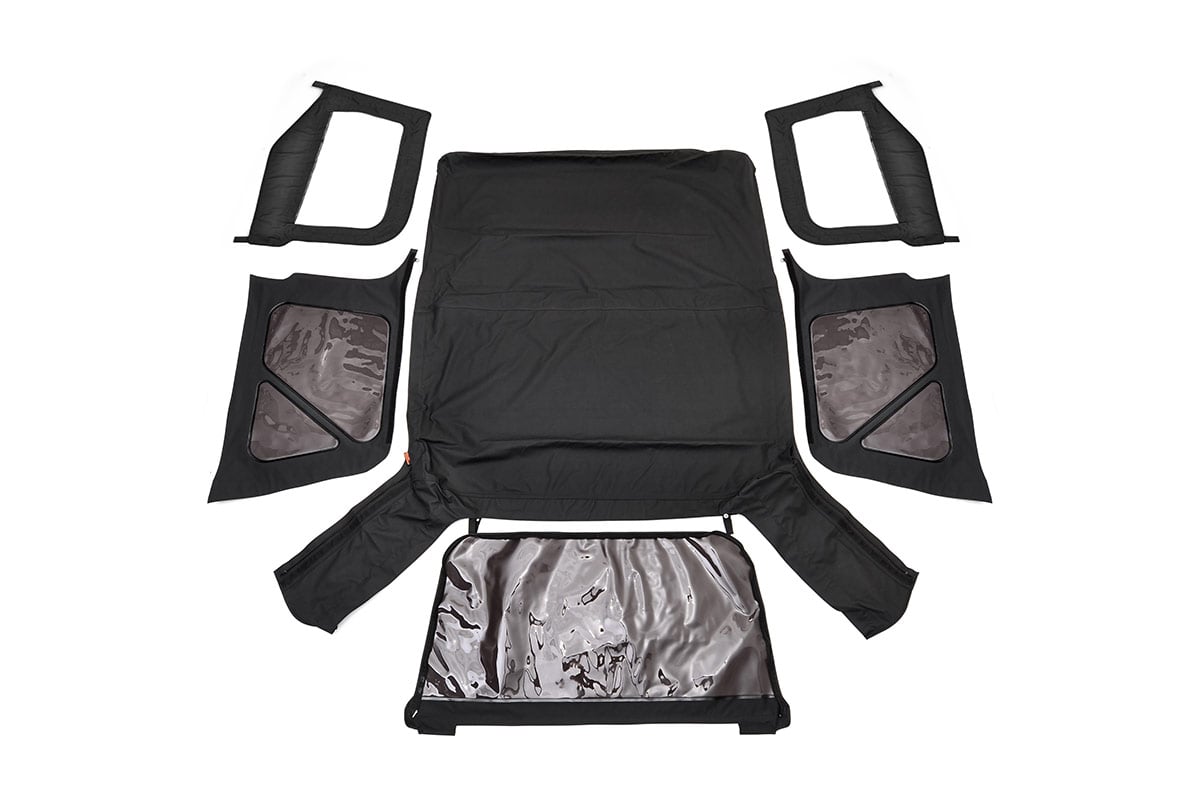 Rough Country Replacement Soft Top Black 97-06 TJ Wrangler Half Steel Doors RC85350.35