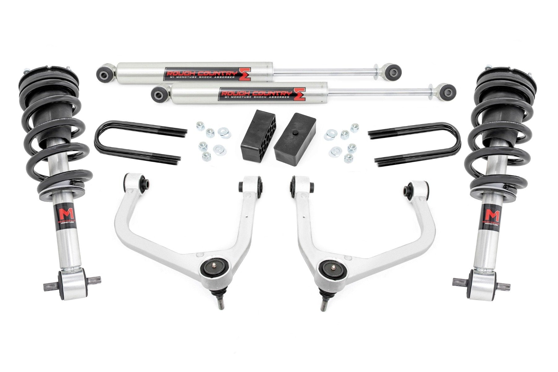 Rough Country 3.5" Lift Kit Mono Leaf Rear M1 Struts GMC Sierra 1500 19-22 28840