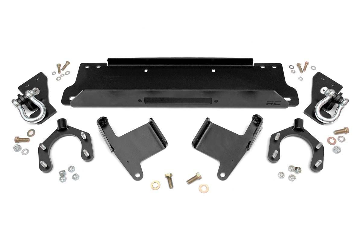 Rough Country Jeep W" Mounting Plate w/D-rings Factory 07-18 Wrangler JK 1173