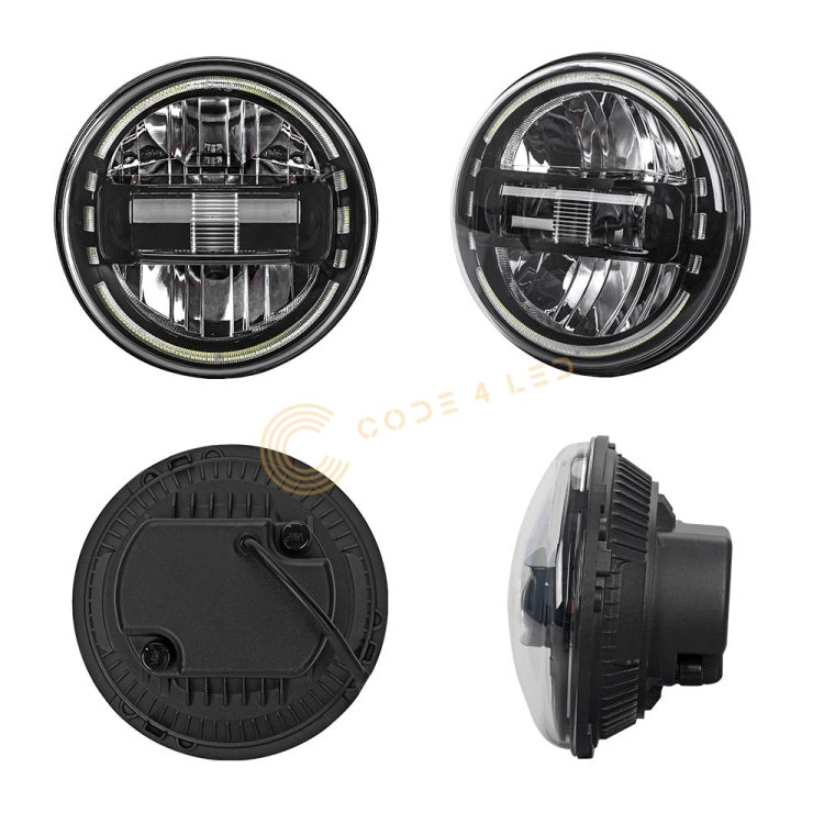 Code 4 LED Supply Kong 7 inch Black Headlight (C4-KONG7-BL) -2