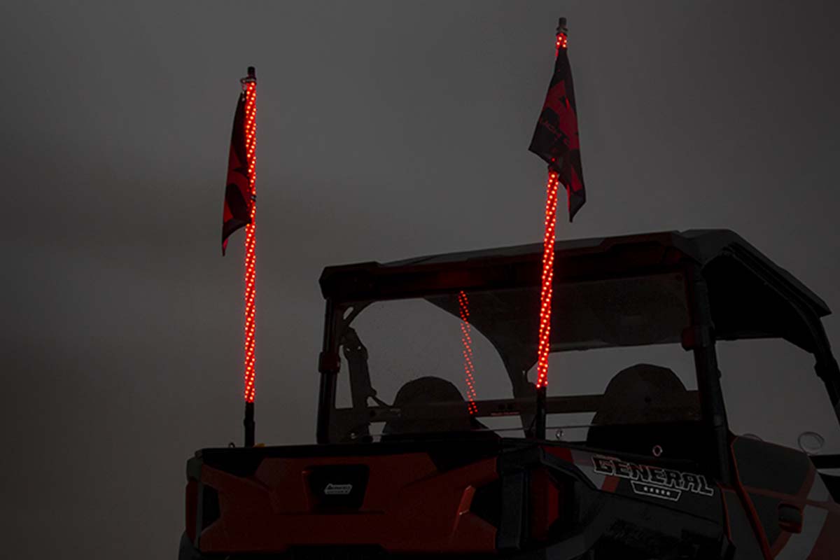Rough Country Polaris LED Whip Light Bed Mount Kit 17-20 General/14-20 Range 93053