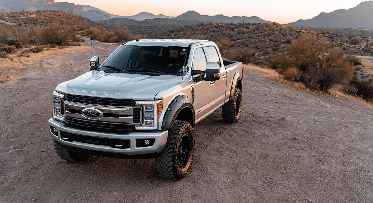Rough Country Defender Fender Flares G1 Absolute Black for Ford F250/F350 17-22 A-F21112-G1