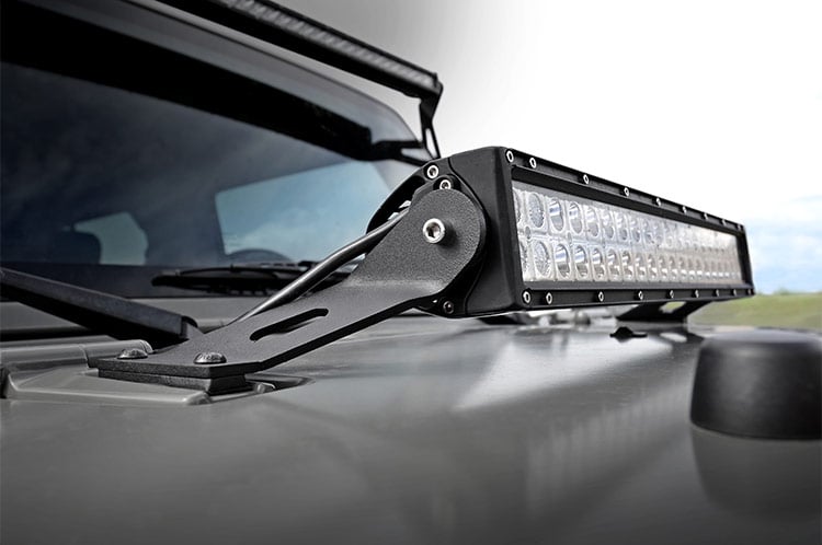Rough Country 20-inch LED Hood Mounts Jeep Wrangler JK 07-18 (NO Lights) 70533