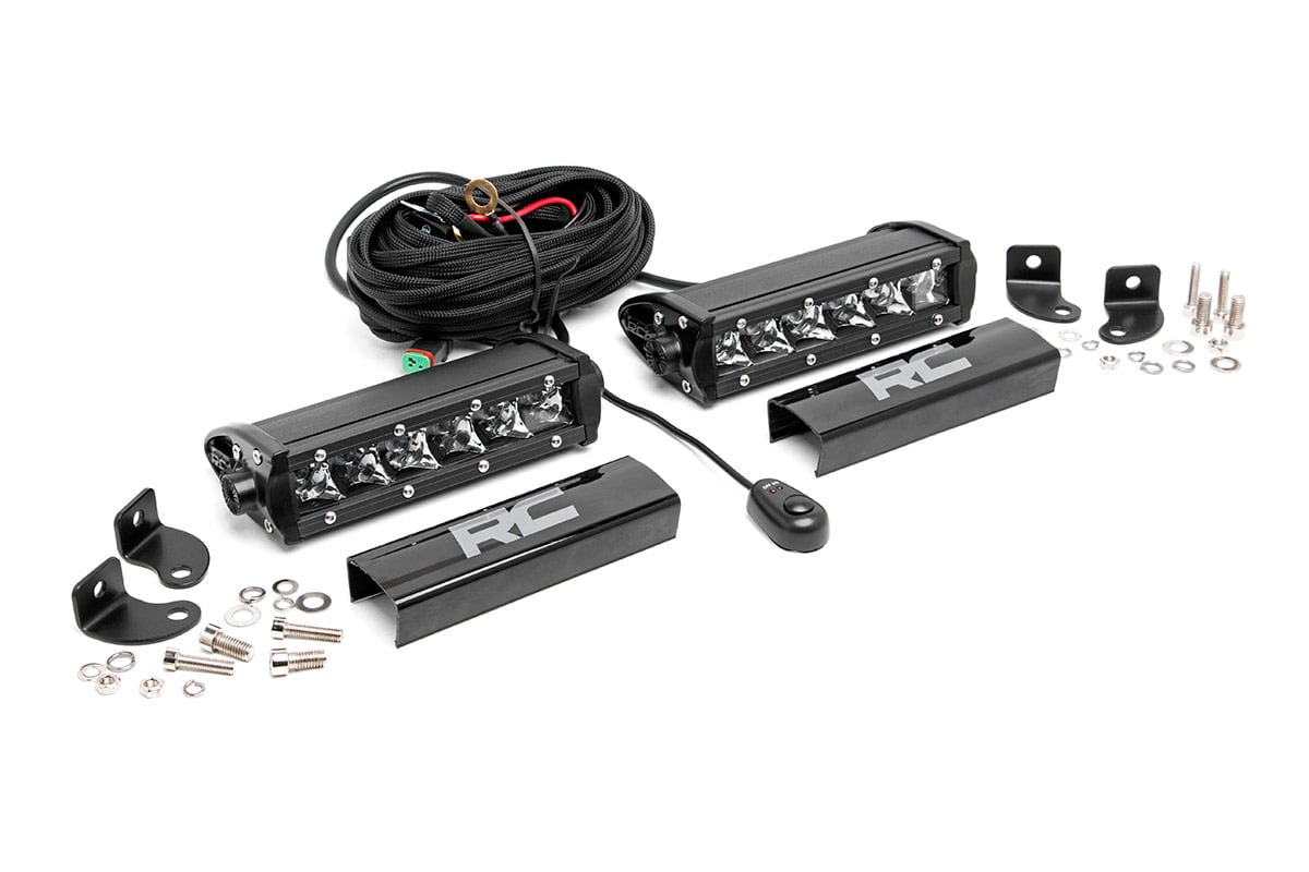Rough Country 6-inch Cree LED Light Bars Pair Chrome Series 70706