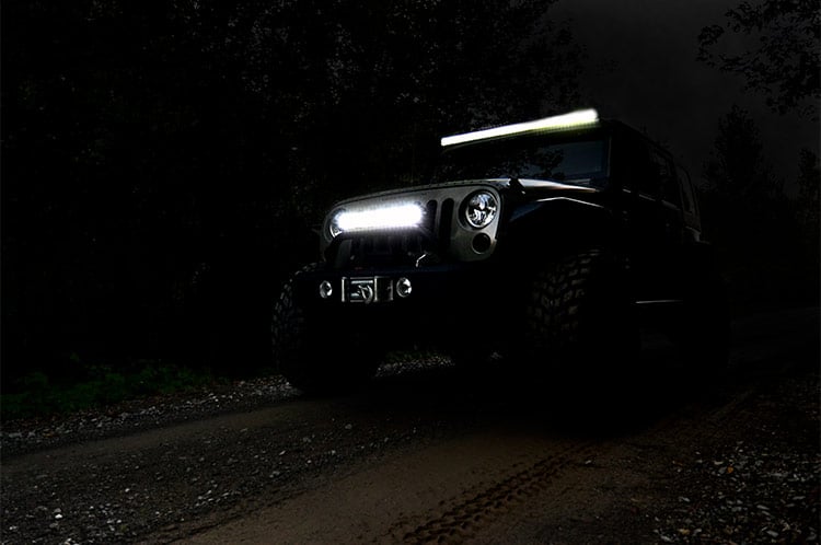 Rough Country 20"Cree LED Light Bar-Dual Row Chrome Series w/ Cool White DRL 70920D