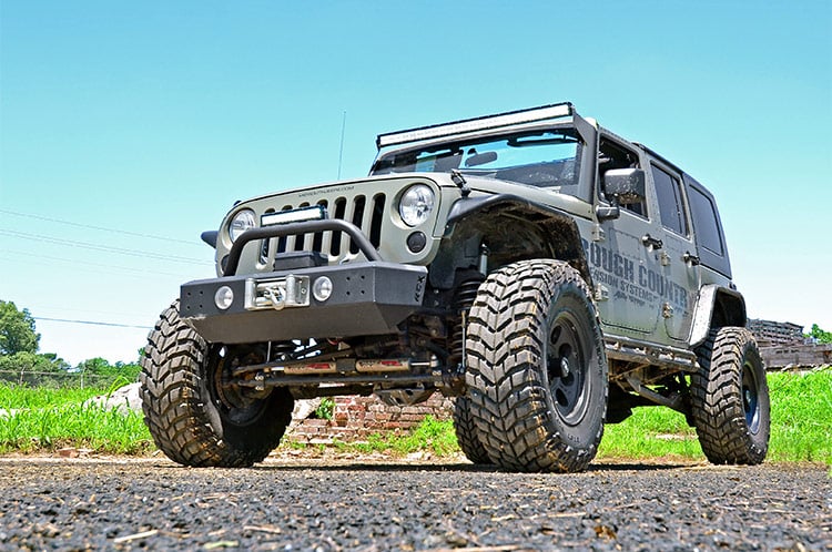 Rough Country Jeep 50" Light Bar Kit w/50in BLK Ser LED Light 07-18 Wrangler 70504BL